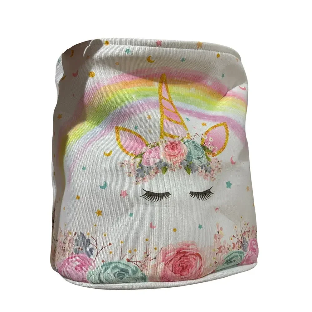 Unicorn oval storage bin with side handles 16X12x16 gently used euc clean